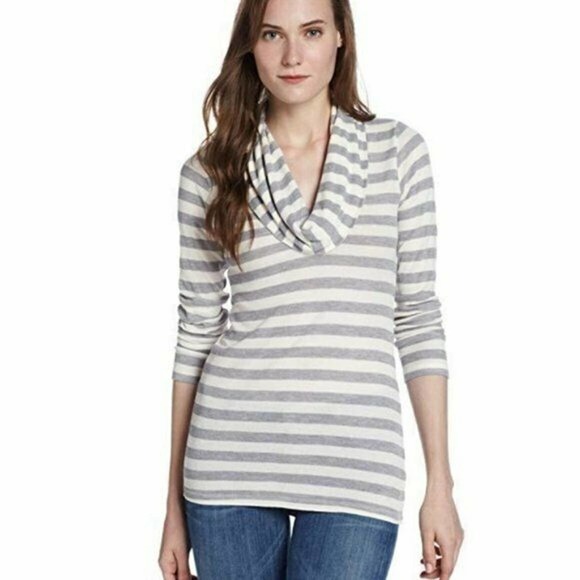 Splendid Stripe Pullover Cowl Neck Thermal Sweater - Picture 1 of 6